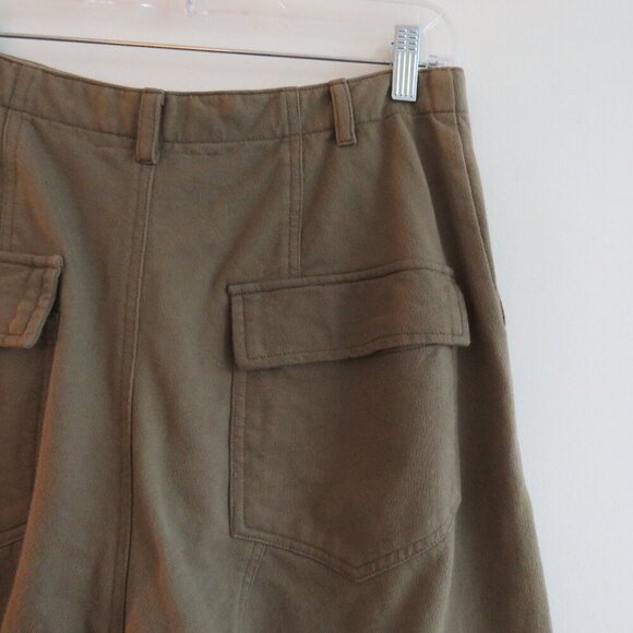 ACACIA Dublin Pant in Moss Green Cotton Raw Hem Casual Travel Vacation - Size S - Picture 12 of 16
